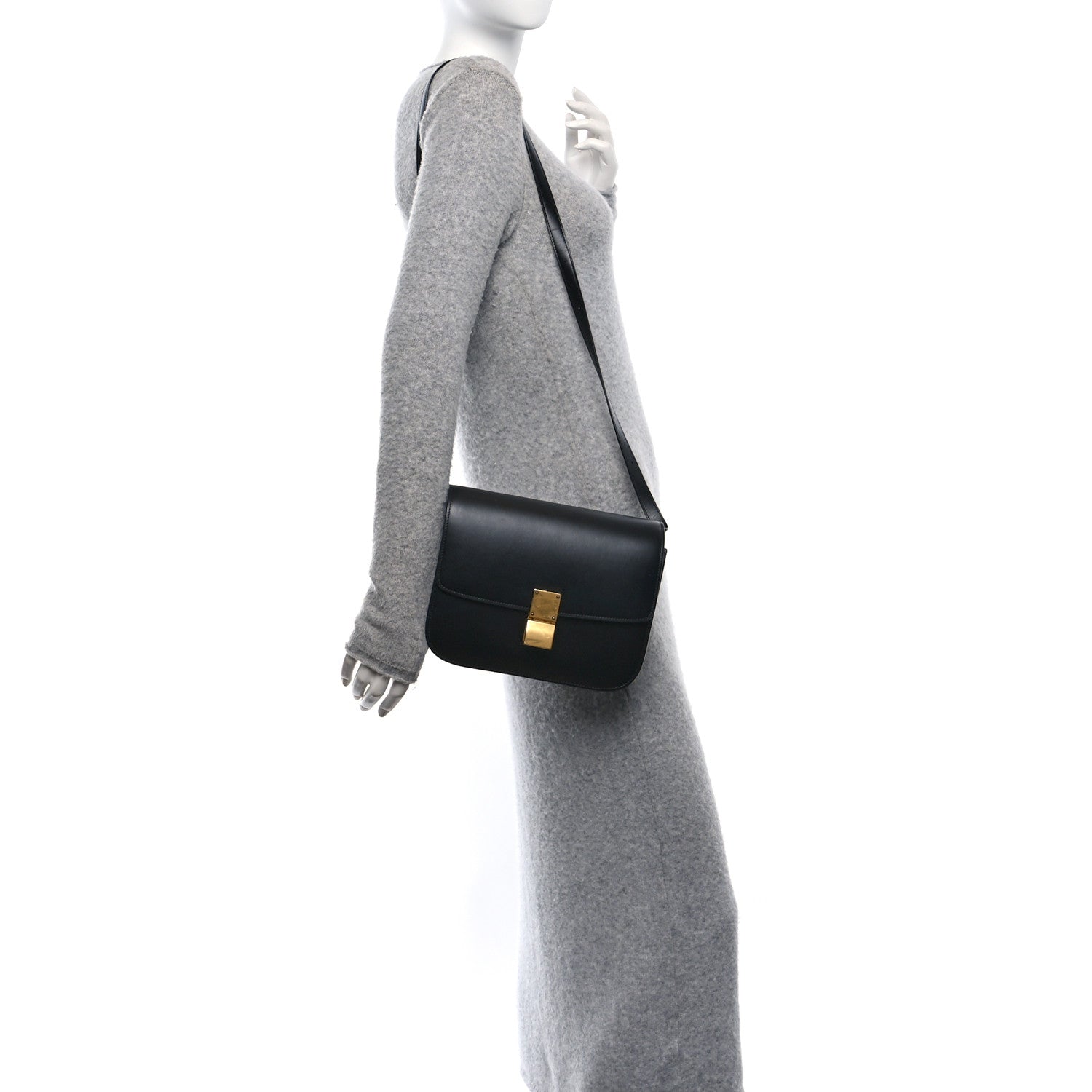 Celine Box Calfskin Medium Classic Box Flap Bag Black 2 of 10