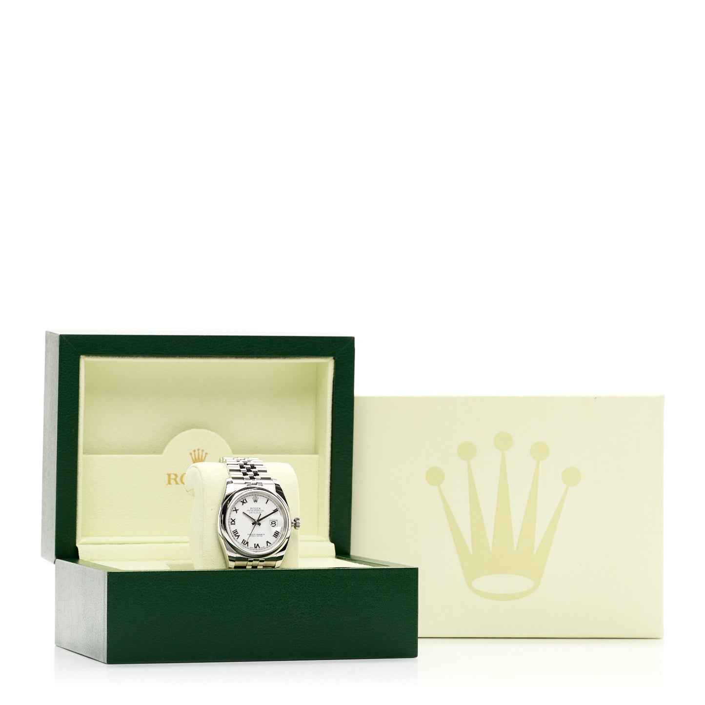 Stainless Steel 36mm Oyster Perpetual Datejust Watch White Roman 116200
