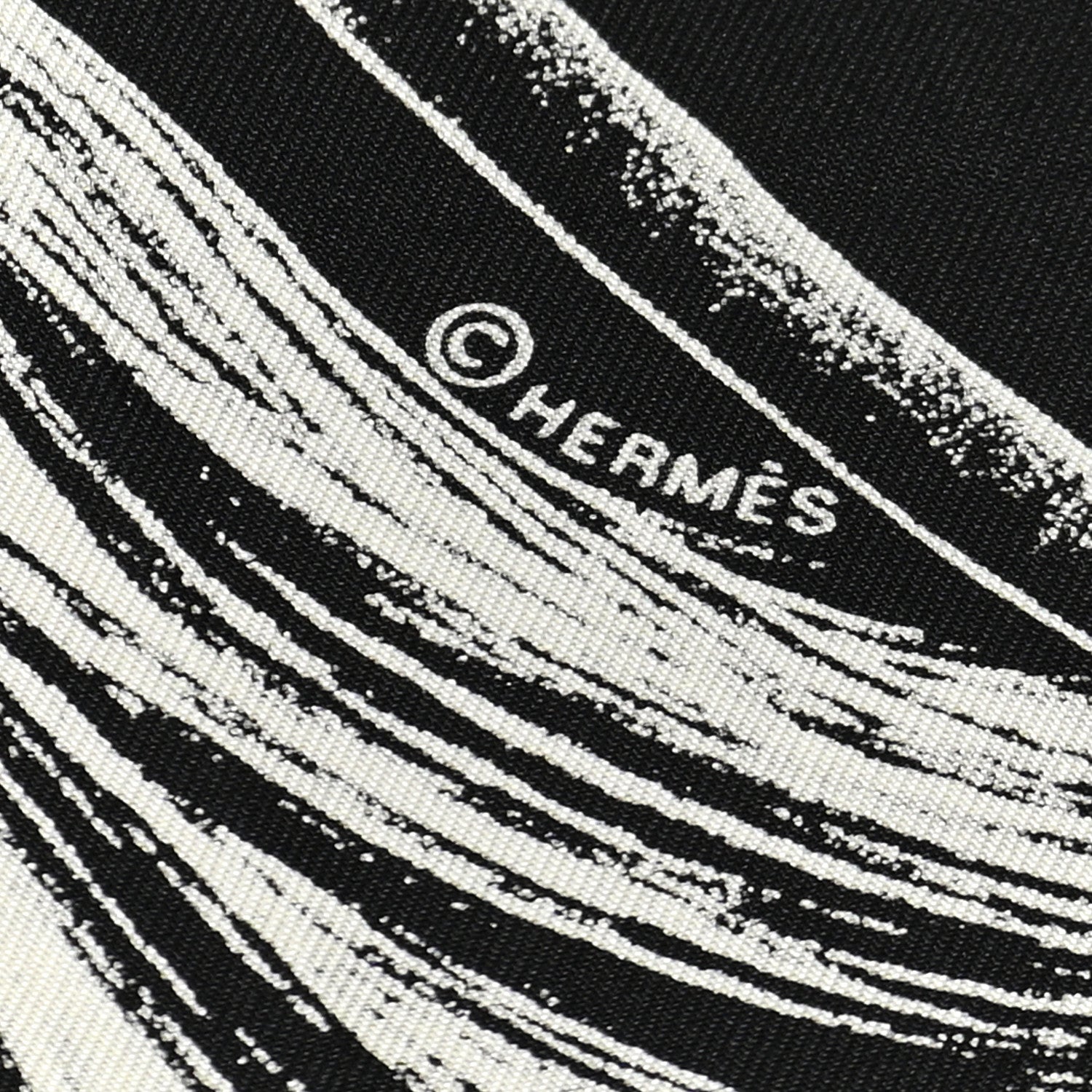 Hermes Silk Projets Carres Scarf 90 Black White 4 of 7