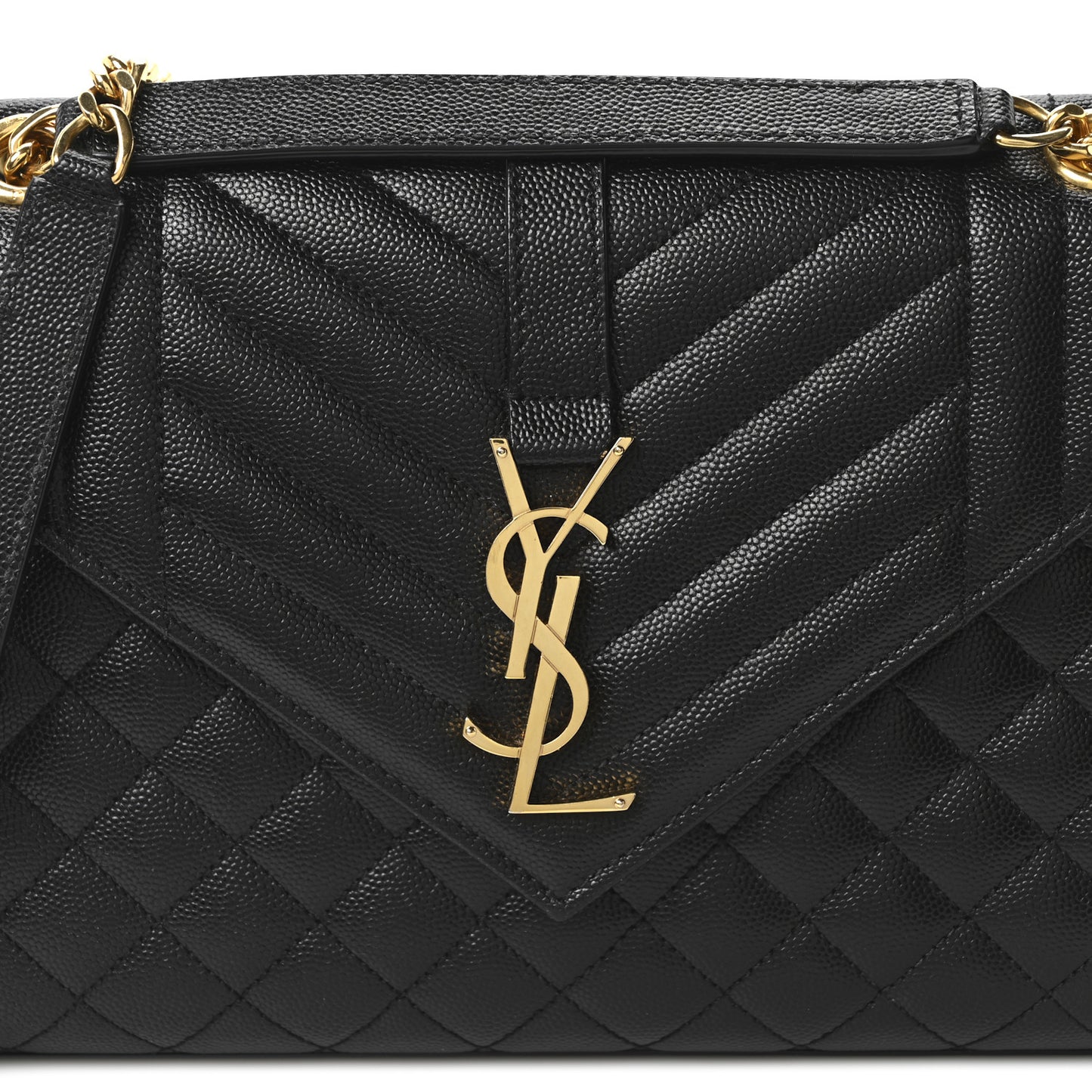 Grain De Poudre Textured Mixed Matelasse Triquilt Medium Monogram Satchel Black