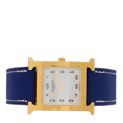 Hermes Stainless Steel Epsom 26mm Heure H Hour Quartz Watch Bleu Electrique 2 of 4