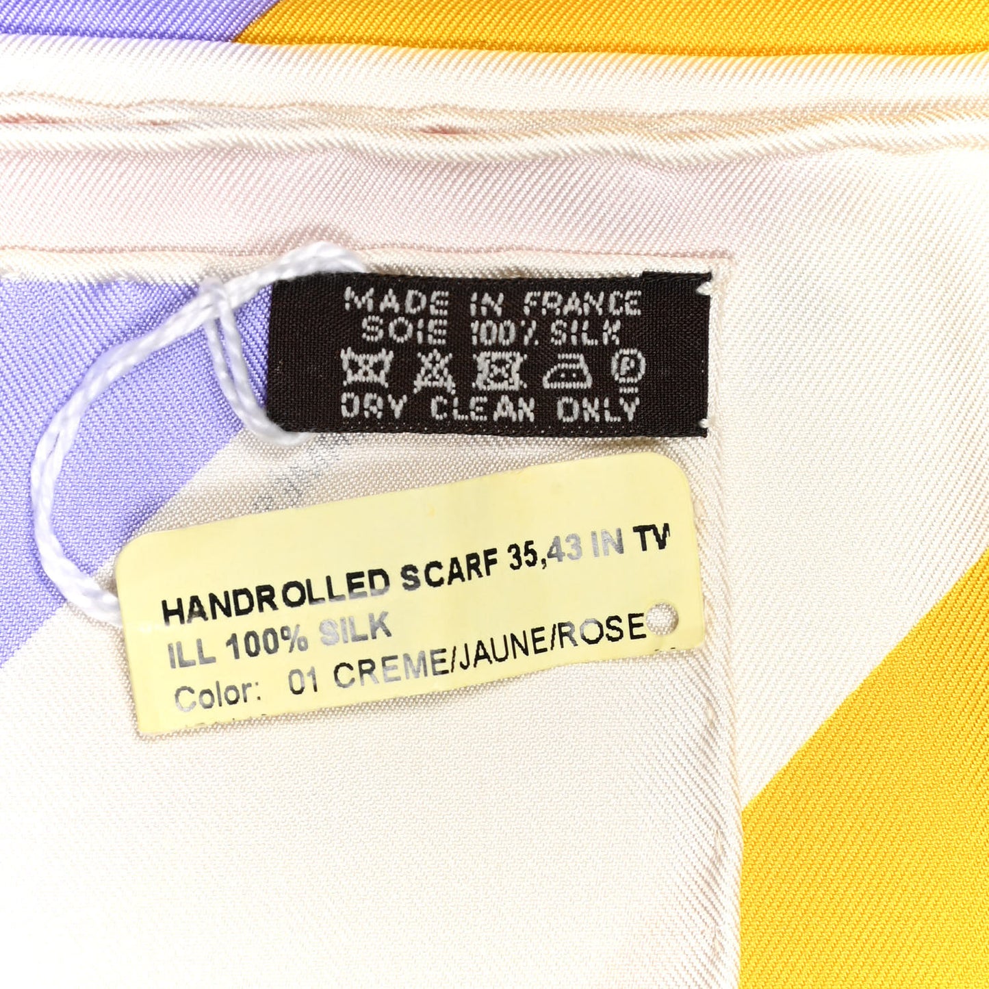 Silk For The Glass House Centered Rhyme Scarf Creme Jaune Rose