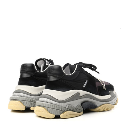 Balenciaga Nylon Suede Mens Triple S 2.0 Sneakers 42 Black Bordeaux 4 of 7