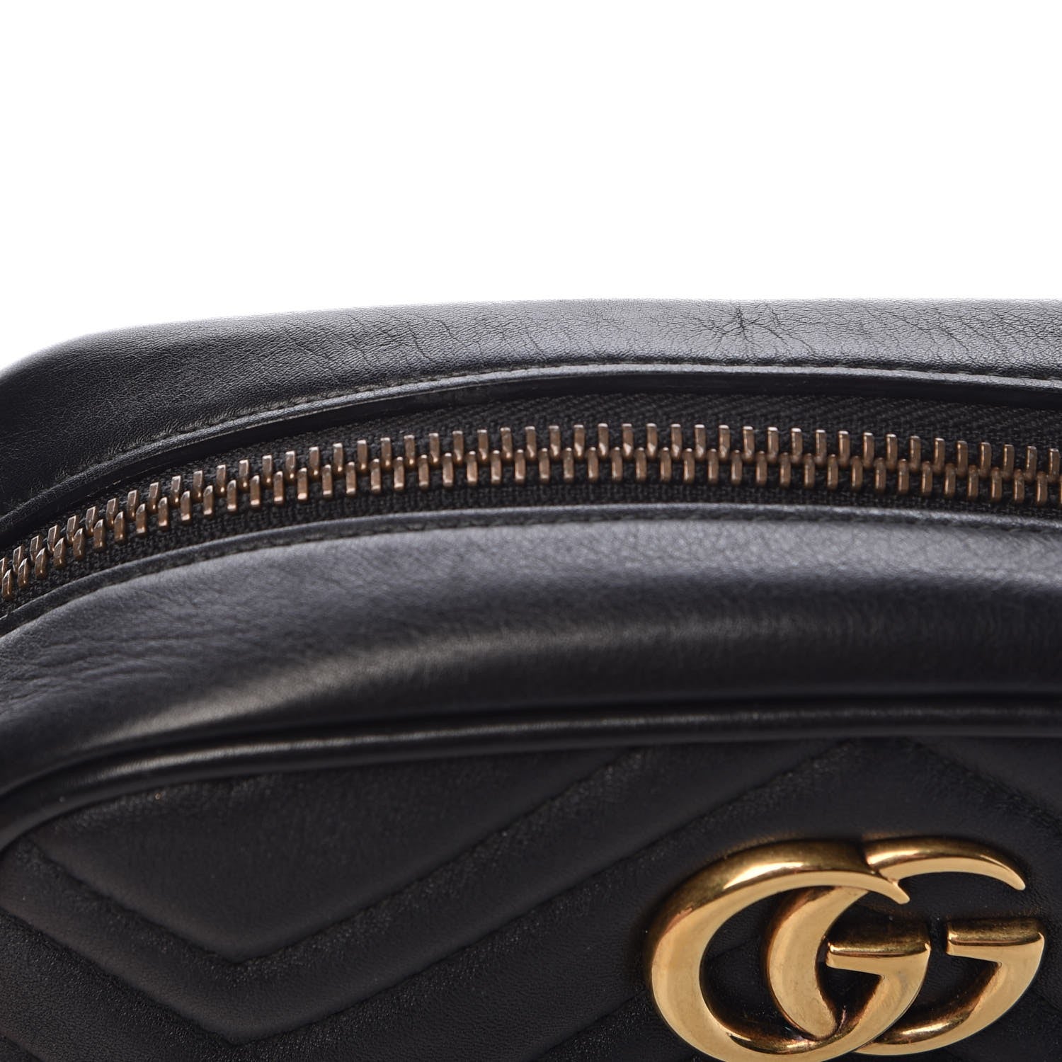 Gucci Calfskin Matelasse Mini GG Marmont Chain Shoulder Bag Black 7 of 13