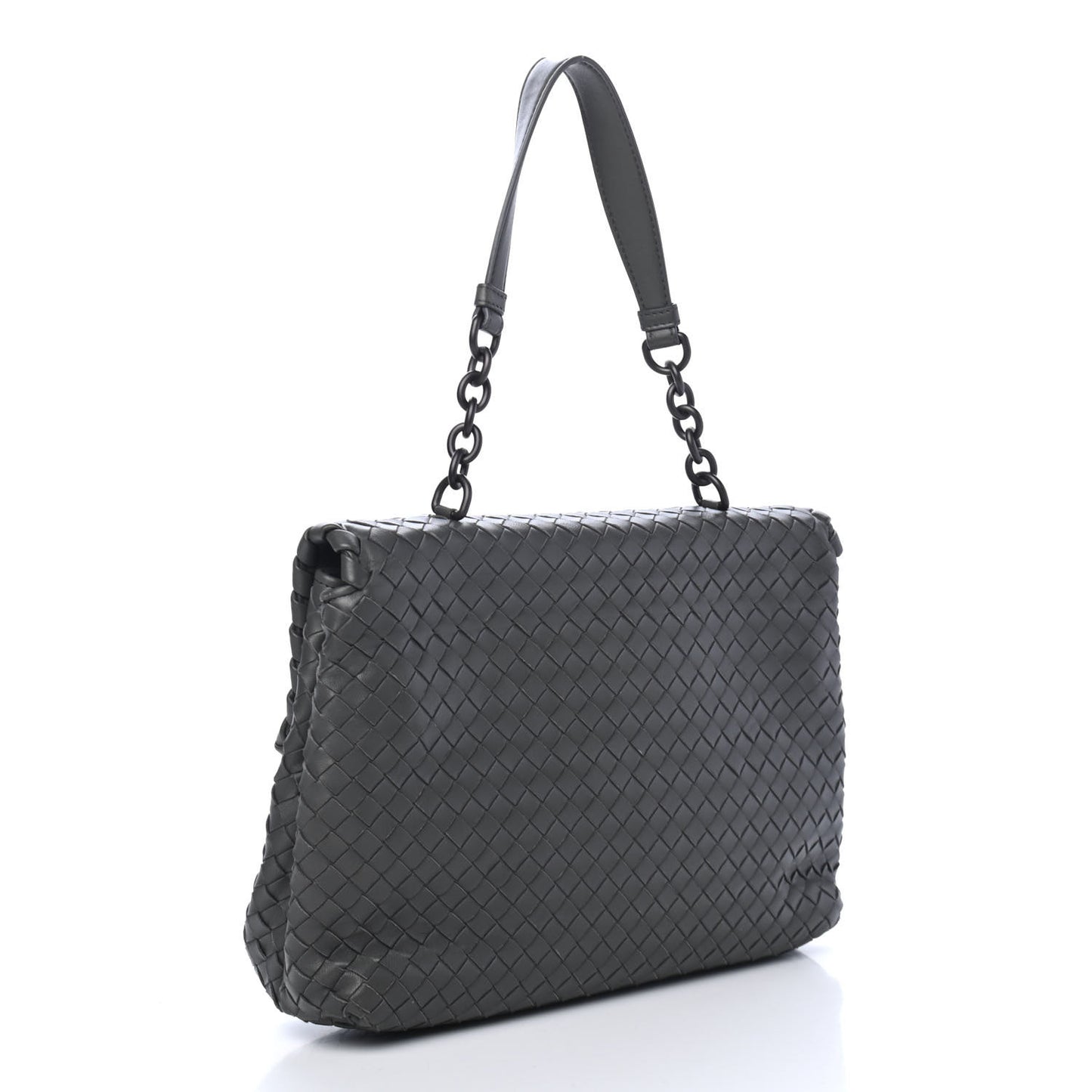 Nappa Intrecciato Flap Bag Light Grey
