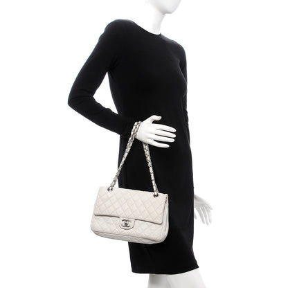 Chanel Washed Caviar Quilted Medium Double Flap White 3 of 9