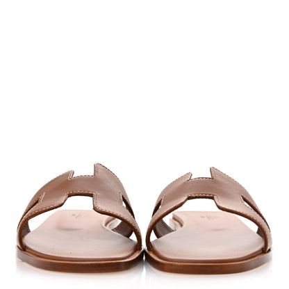 Hermes Box Calfskin Oran Sandals 36 Gold 36 Gold 3 of 9