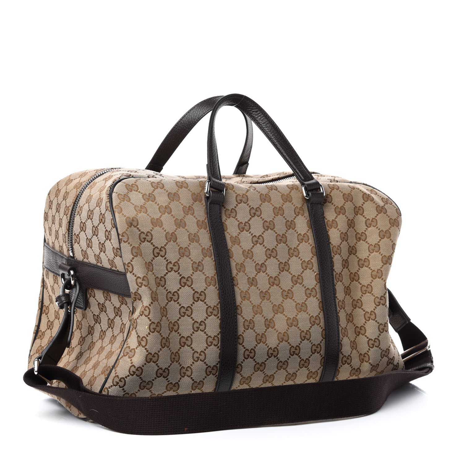 Gucci Monogram Dollar Calfskin Boston Duffle Bag Beige Ebony Testa di Moro Marrone Scuro 2 of 10