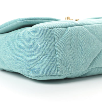 Chanel Denim Quilted Medium Chanel 19 Flap Neon Blue 9 of 11