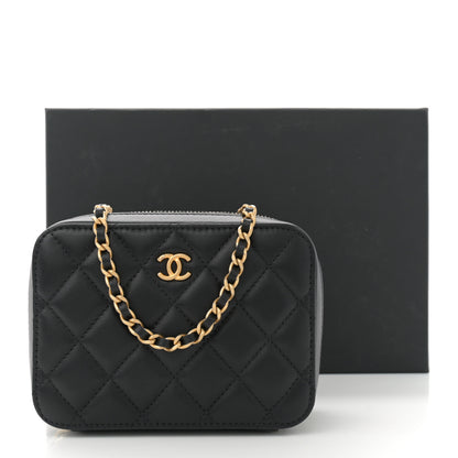Chanel Lambskin Quilted CC Pearl Crush Camera Case Black 11 of 11