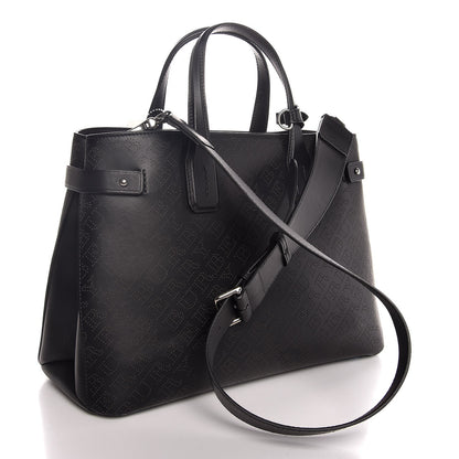Burberry Calfskin Perforated Medium Banner Tote Black 4 of 8