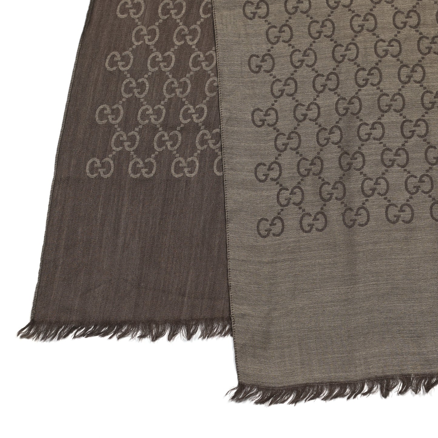 Wool Silk GG Monogram GGNat Scarf Coffee
