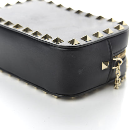 Valentino Garavani Calfskin Small Rockstud Chain Camera Crossbody Bag Black 7 of 9