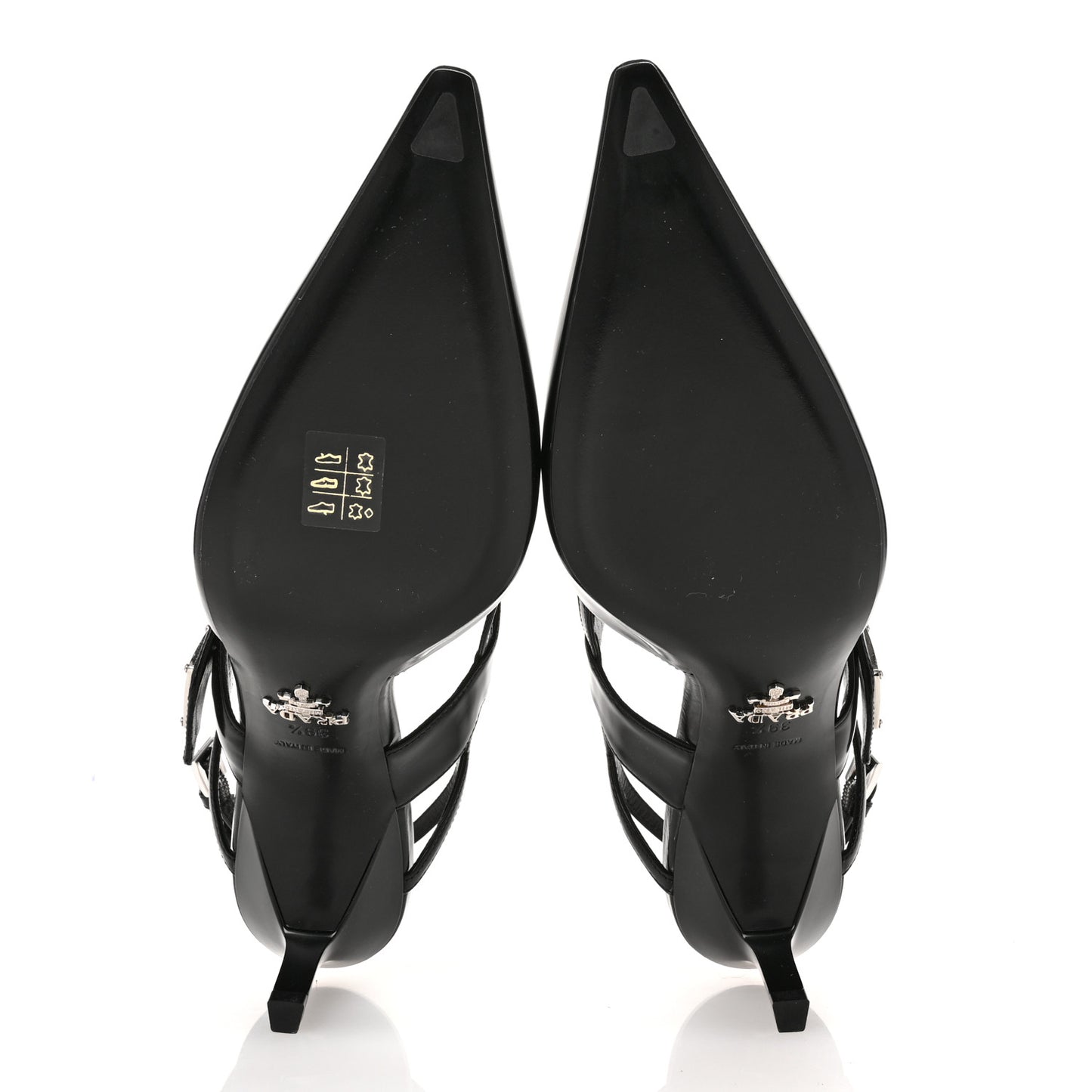 Spazzolato Metal Triangle Logo 55mm Slingback Pumps 39.5 Black