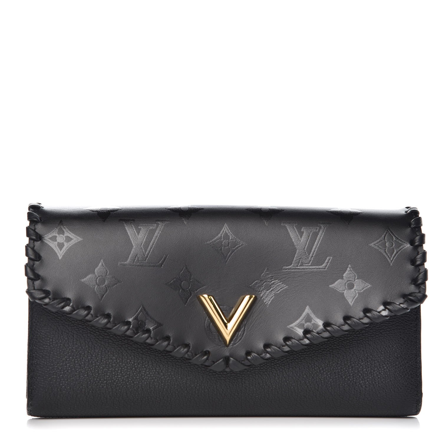Louis Vuitton Monogram Cuir Plume Very Wallet Black 1 of 9