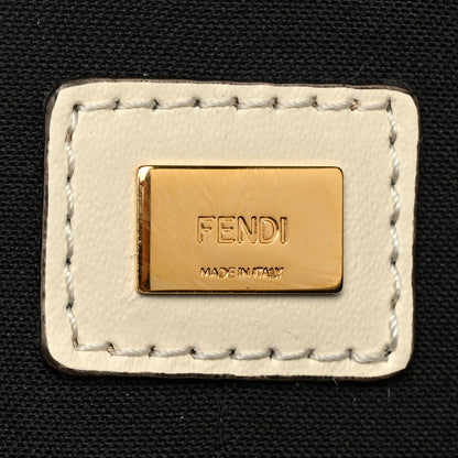 Fendi Vitello King Logo Embossed Large Flat Pouch White Ice 6 of 8