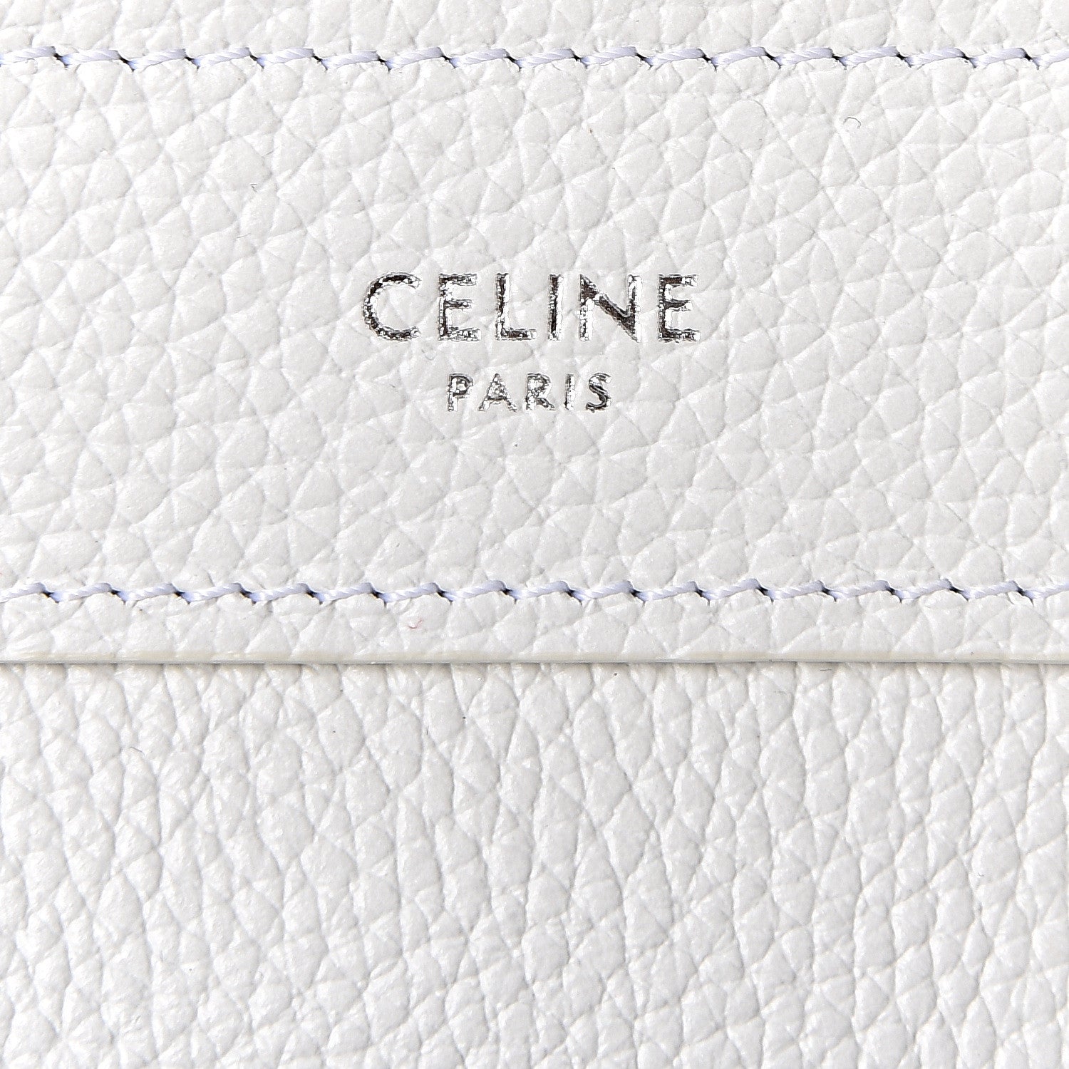Celine Drummed Calfskin Nano Luggage White 7 of 10