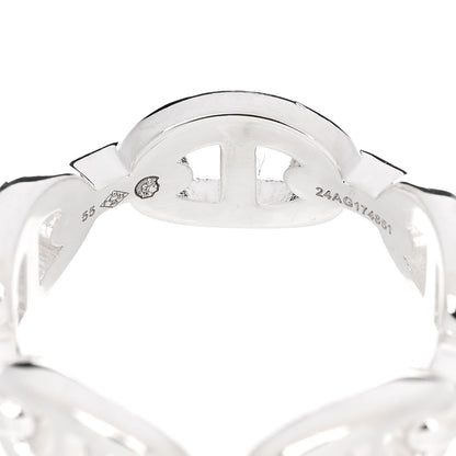 Hermes Sterling Silver PM Chaine d'Ancre Enchainee Band Ring 55 7.25 5 of 6