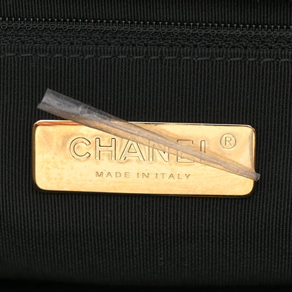 Chanel Tweed Quilted Maxi Chanel 19 Flap Black Silver Ecru 6 of 10