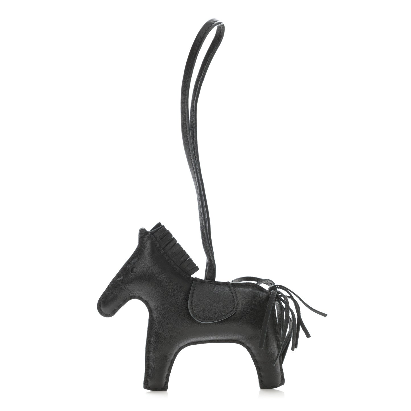 Milo Lambskin Grigri Rodeo Horse Bag Charm MM So Black