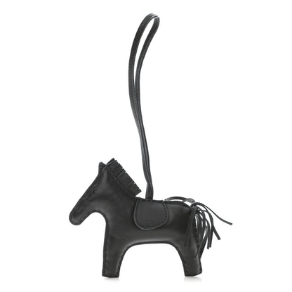 Hermes Milo Lambskin Grigri Rodeo Horse Bag Charm MM So Black 1 of 4