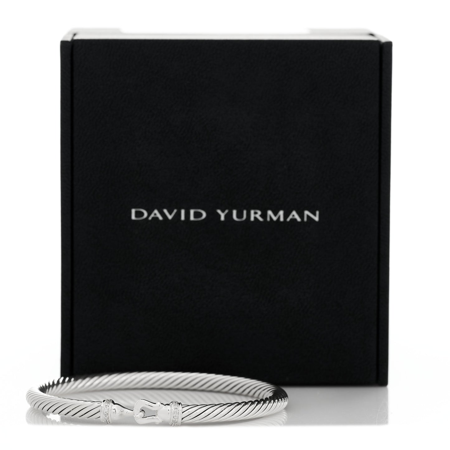 Sterling Silver Diamond 5mm Cable Buckle Bracelet
