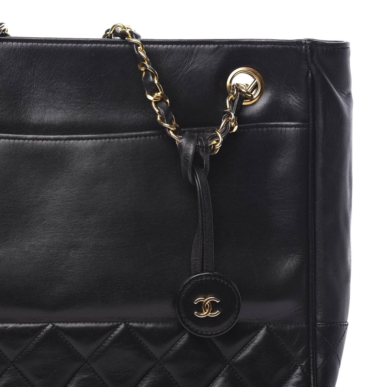 Chanel Lambskin Quilted Shoulder Bag Black 8 of 10