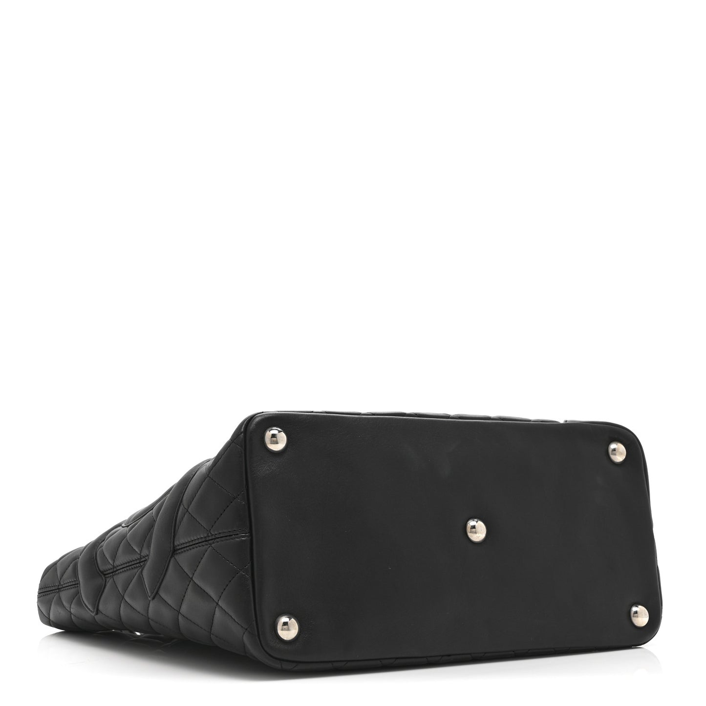Calfskin Quilted Large Cambon Tote Black