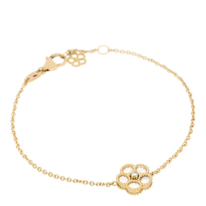 Roberto Coin 18K Yellow Gold Diamond Mother of Pearl Daisy Chain Bracelet 1 of 4