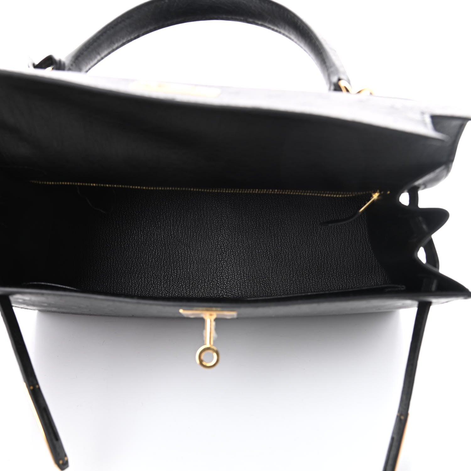 Hermes Ostrich Kelly Sellier 28 Black 5 of 13
