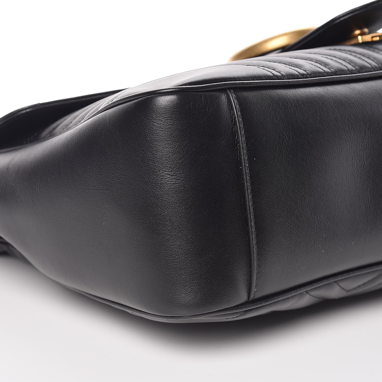 Gucci Calfskin Matelasse Large GG Marmont Shoulder Bag Black 7 of 11
