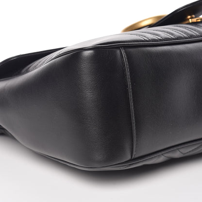 Gucci Calfskin Matelasse Large GG Marmont Shoulder Bag Black 7 of 11