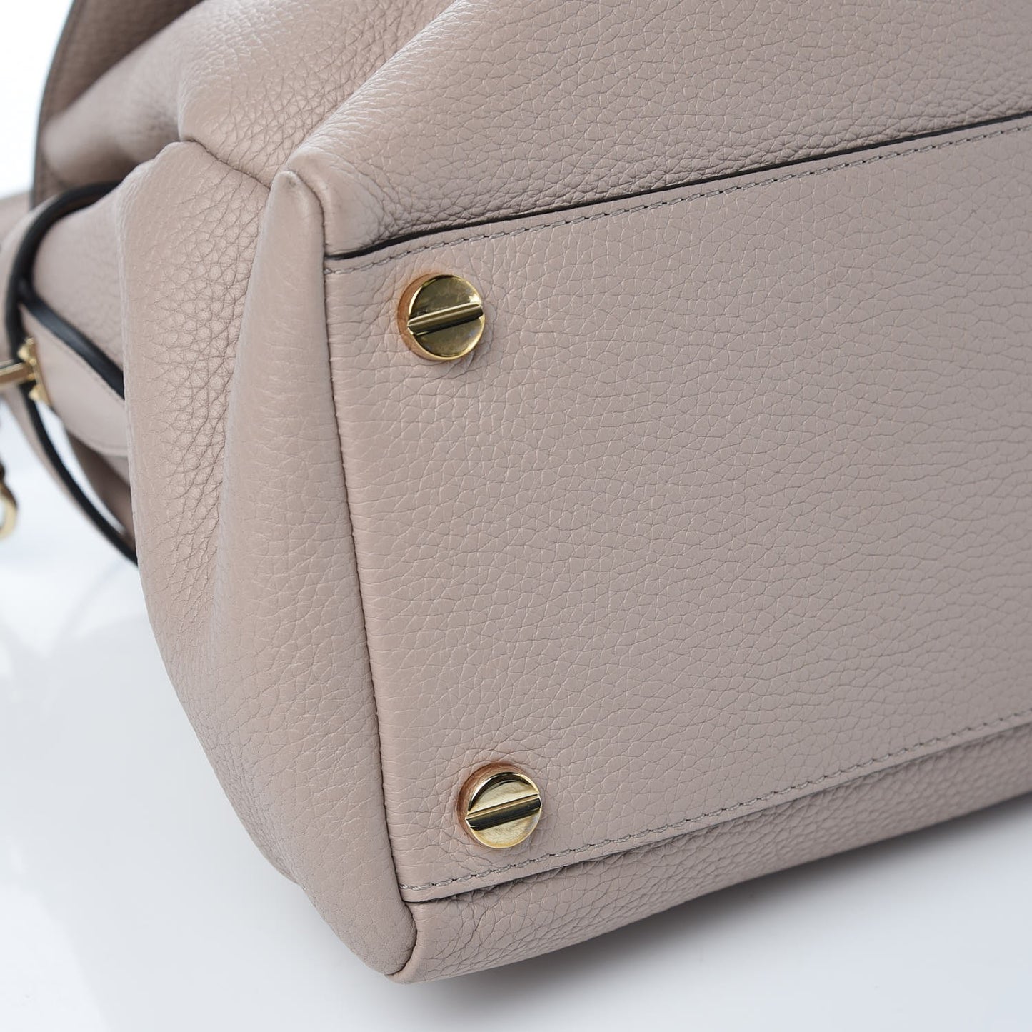 Pebbled Calfskin Rockstud Twiny Top Handle Bag Poudre