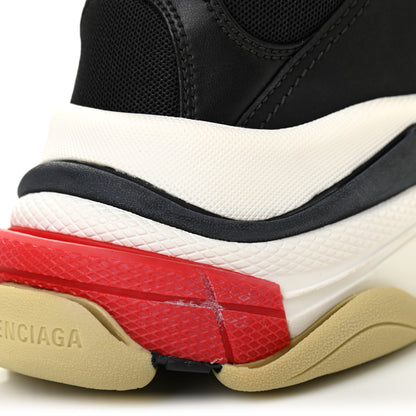Balenciaga Fabric Mesh Washed Effect Mens Triple S Sneakers 45 Black Red 8 of 9
