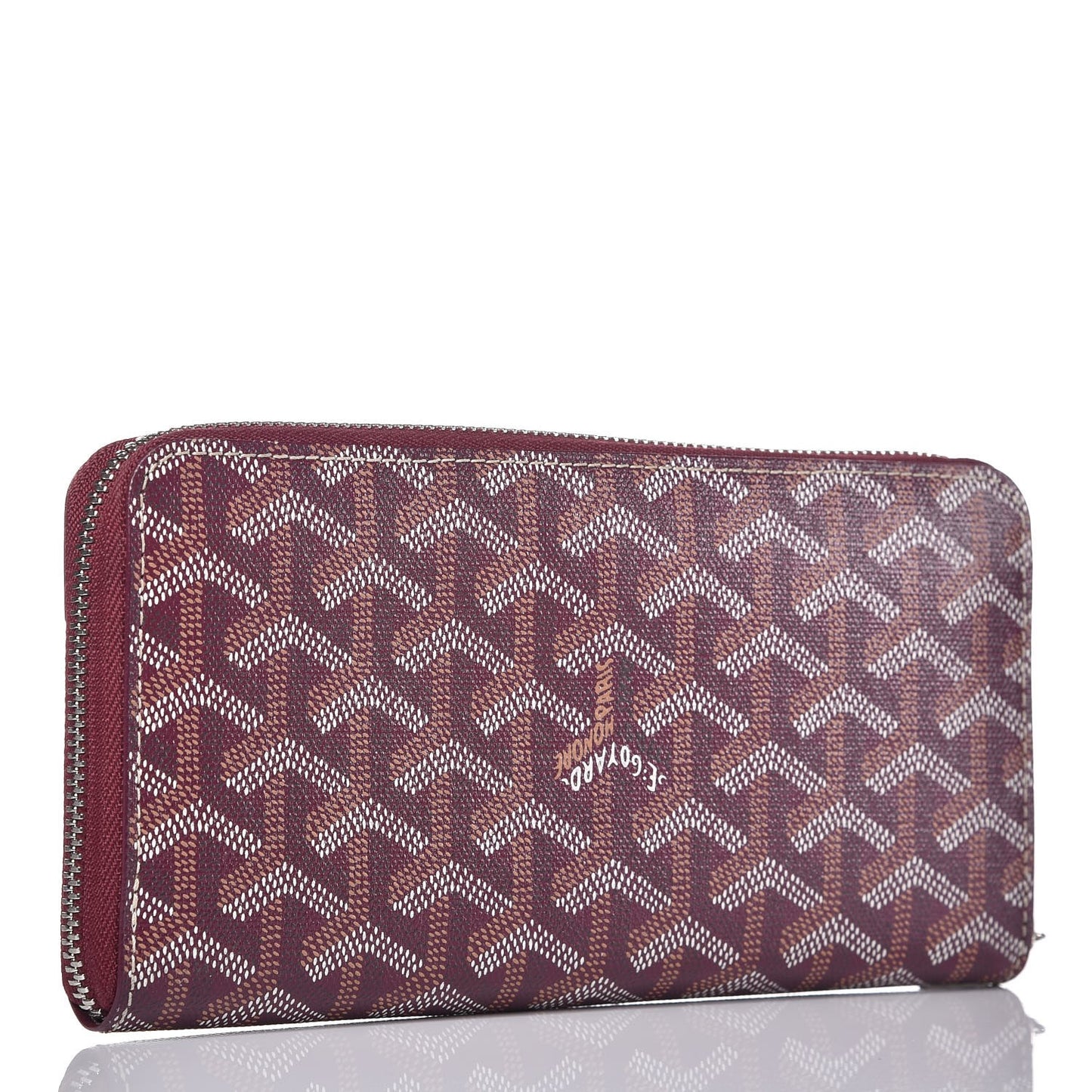 Goyardine Matignon Zip Around GM Wallet Burgundy