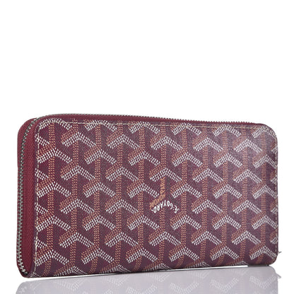 Goyard Goyardine Matignon Zip Around GM Wallet Burgundy 3 of 7