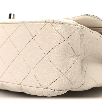 Chanel Caviar Quilted Medium Double Flap White 10 of 12