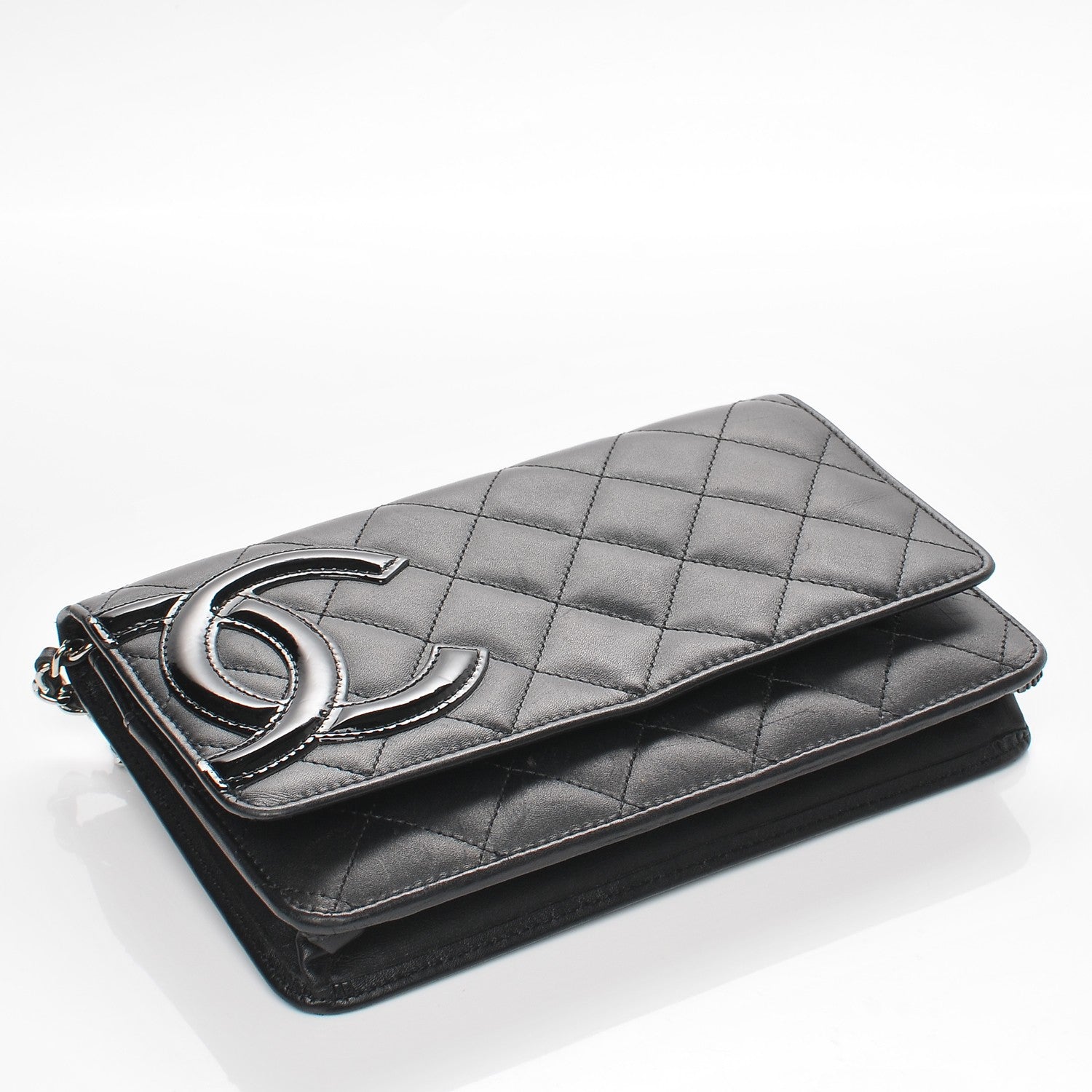 Chanel Calfskin Quilted Cambon Wallet On Chain WOC Black 4 of 9