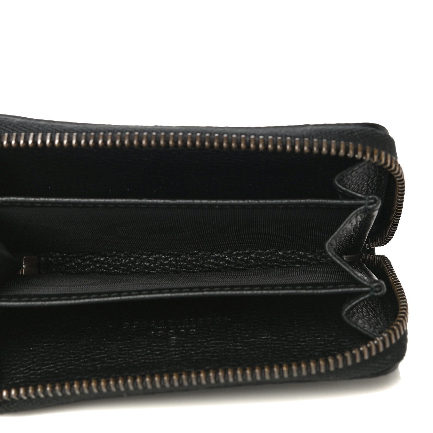 Gucci Calfskin Logo Zip Around Card Case Black 5 of 9
