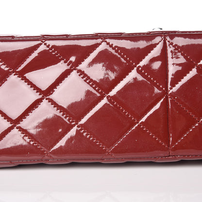 Chanel Patent Quilted Jumbo Double Flap Dark Red 7 of 16