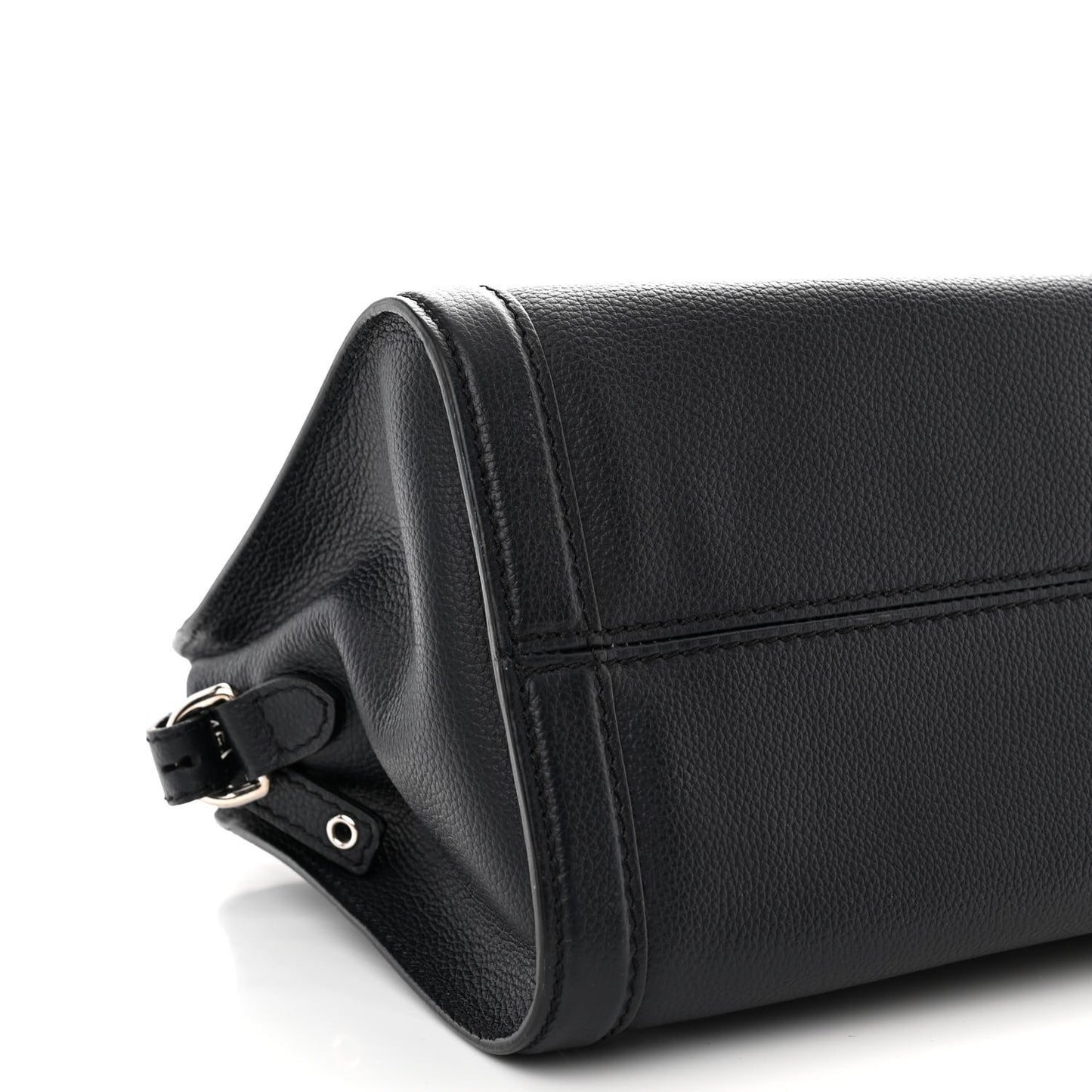 Pebbled Calfskin Small Skull Padlock Zip Around Tote Navy