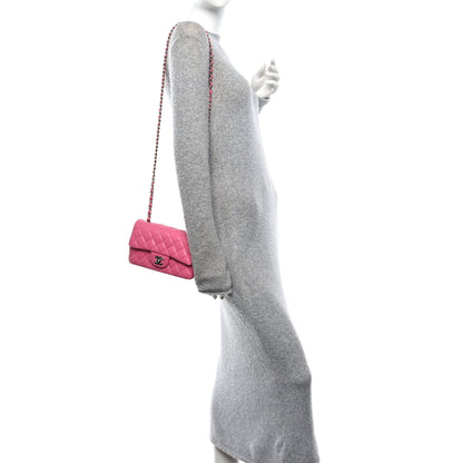 Chanel Lambskin Quilted Mini Rectangular Flap Pink 2 of 11