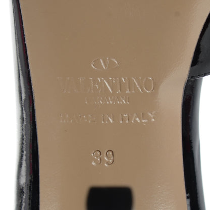 Valentino Garavani Patent Couture Bow Peep Toe d'Orsay 15/110mm Pumps 39 Black 6 of 8