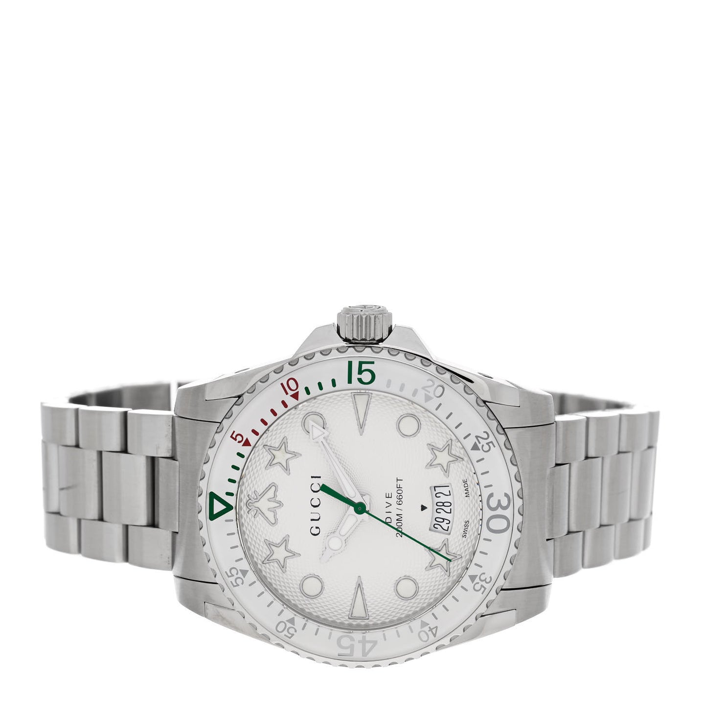 Stainless Steel 40mm Dive Quartz Watch White