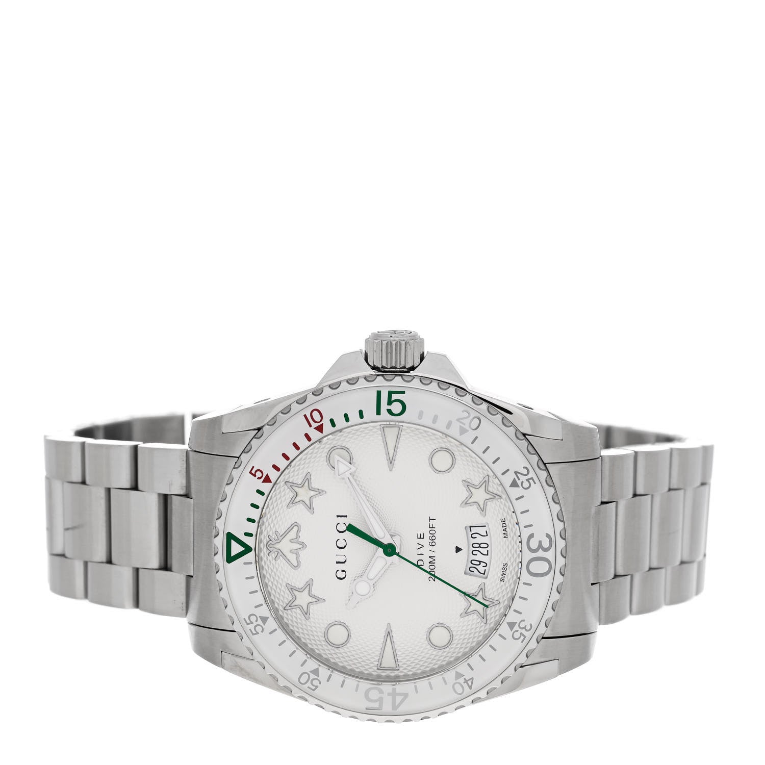 Gucci Stainless Steel 40mm Dive Quartz Watch White 2 of 5