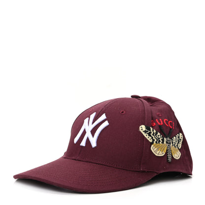 Gucci X MLB Cotton NY Yankees Baseball Hat 57-61 Lacquer 1 of 9