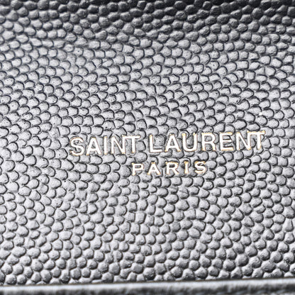 Saint Laurent Grain De Poudre Monogram Cassandra Chain Wallet Black 6 of 14