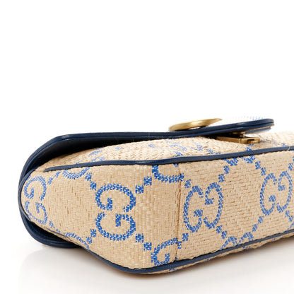 Gucci Raffia GG Monogram Matelasse Small GG Marmont Shoulder Bag Natural Royale Off White 9 of 10