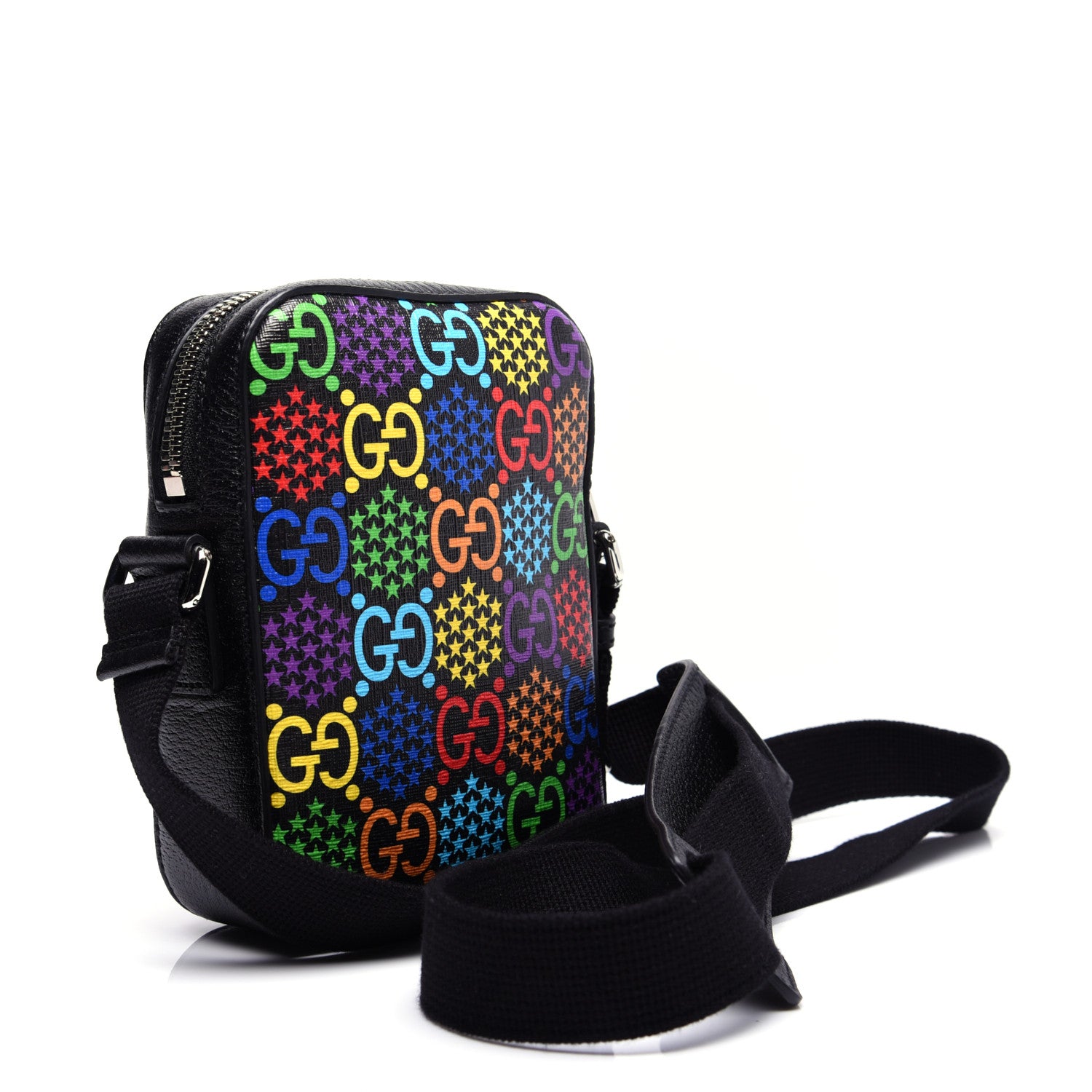 Gucci GG Supreme Monogram Psychedelic Messenger Bag Black 3 of 12