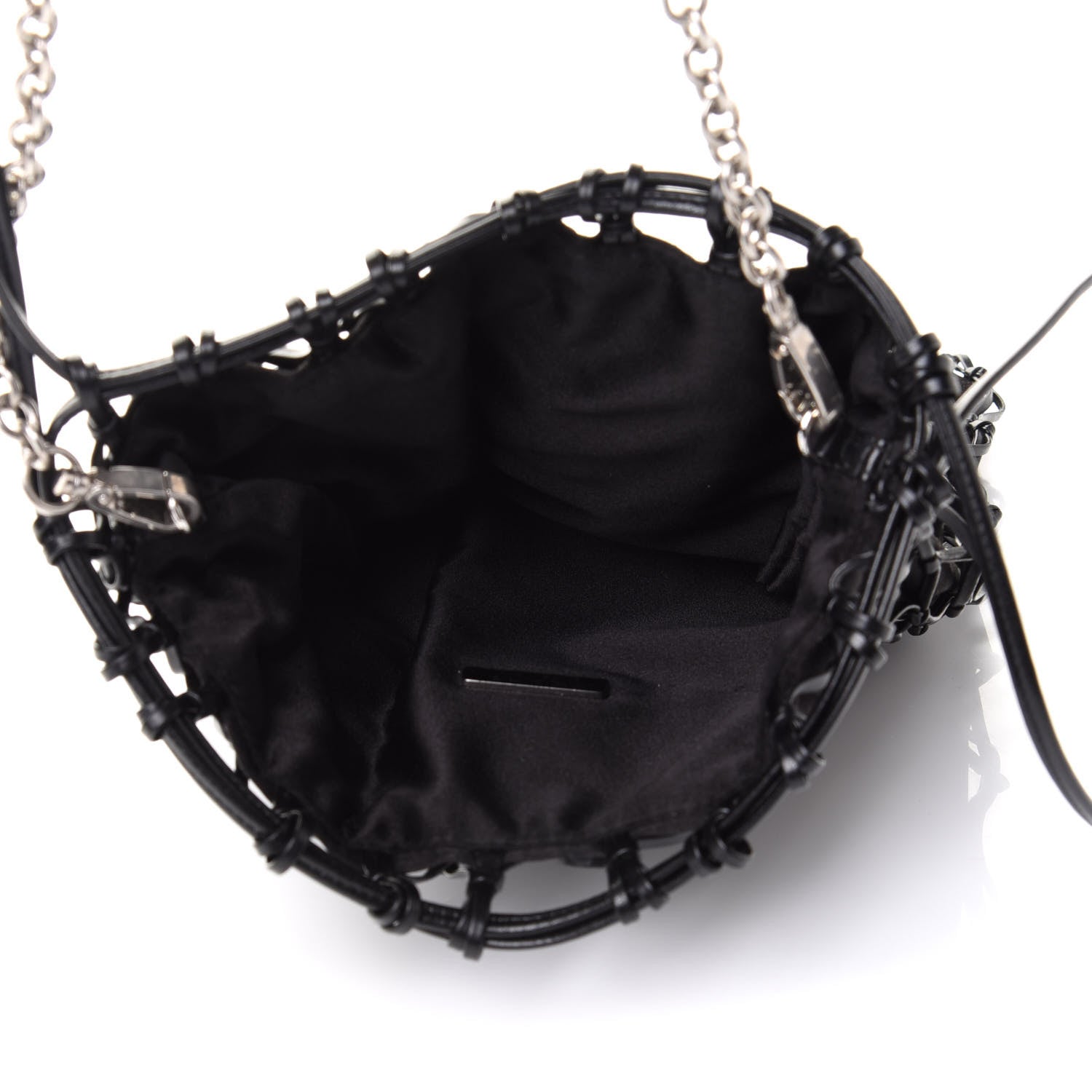 Prada Satin Net Chain Bag Black 4 of 9